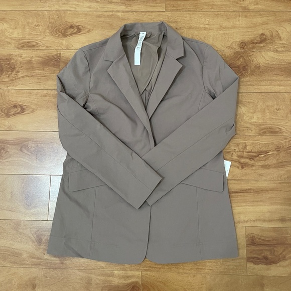 Lululemon Women Relaxed Fit Twill Blazer Brown Size M New With Tag - Picture 2 of 10